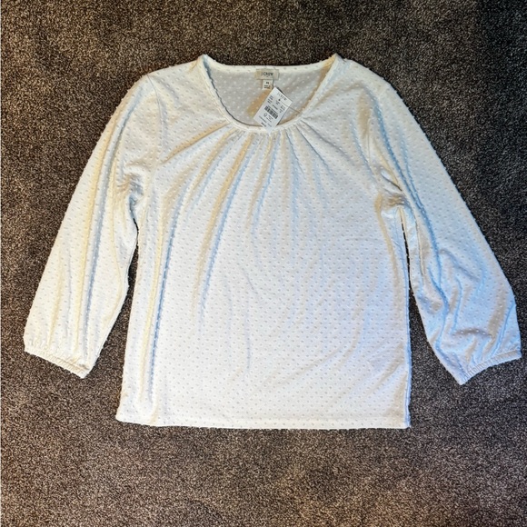 J. Crew Ivory Textured Blouse - Picture 2 of 7